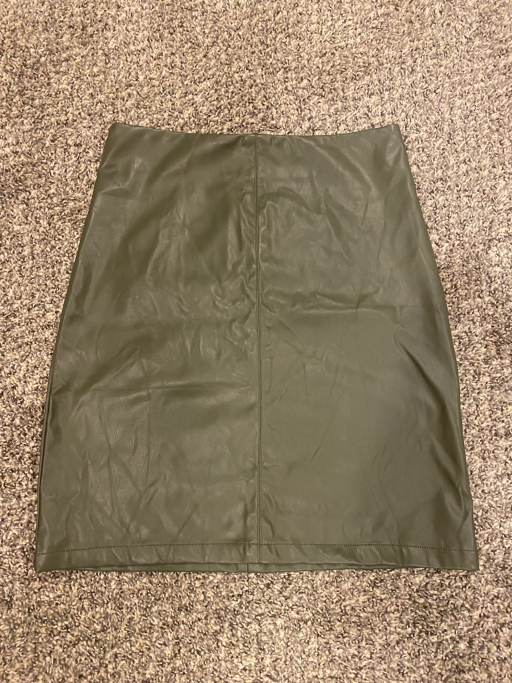 SHEIN Olive Faux Leather Pencil Skirt
